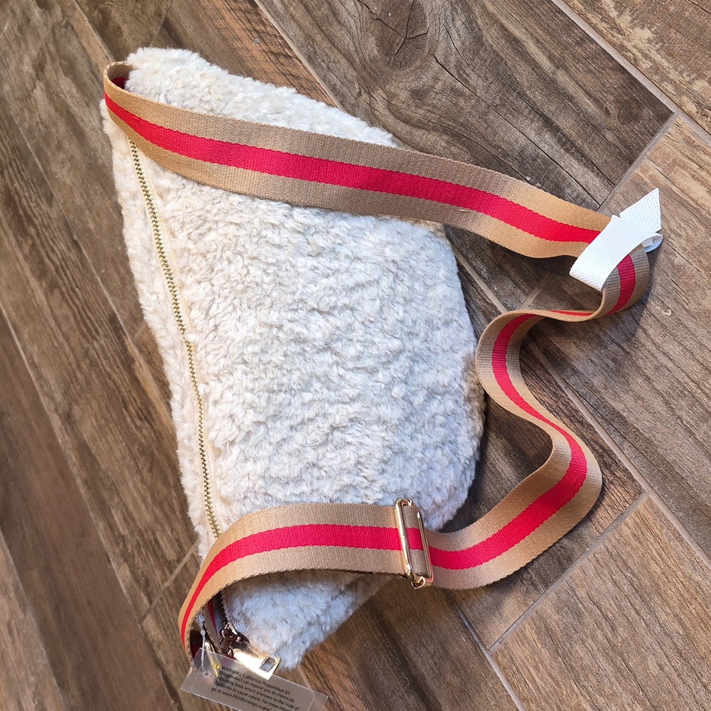 Anthropologie Sherpa Half Moon Crossbody Sling Shoulder Bag, Adjustable Strap